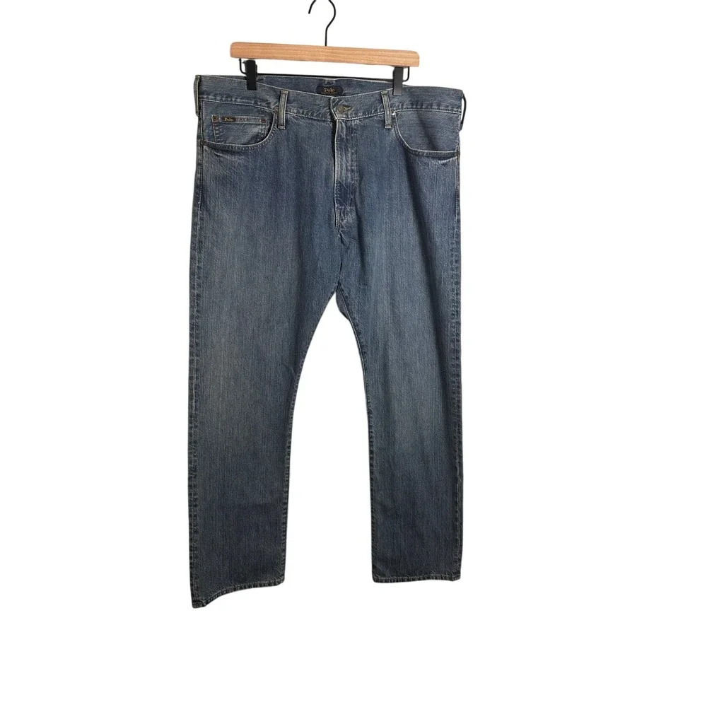 Polo Ralph Lauren Hampton Relaxed Straight‎ Jeans Stanton Wash Blue Mens 38x32